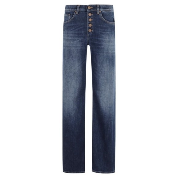 Dondup Medium Blue Straight-Leg Jeans With Button Closure - NWT - Picture 1 of 2